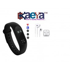 OkaeYa- Fitness Band with Heart Rate Sensor/Pedometer/Sleep Monitoring With Earpod With Mic and Sound Control Headset (Multicolor)